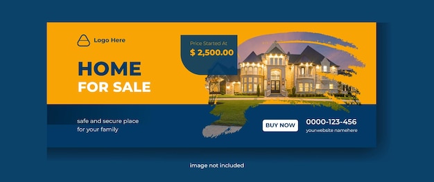 Real estate home Facebook cover and web banner template