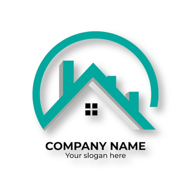 Real estate home logo design template