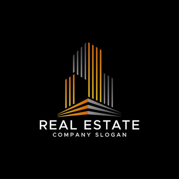 Vector real estate home logo with a building