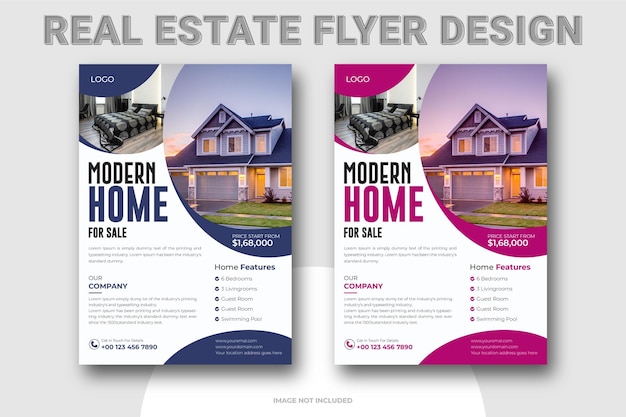 Real estate home property flyer or poster design template