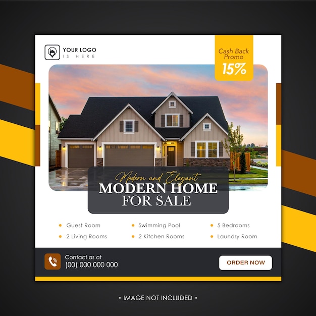 Real estate home property instagram post or square web banner template