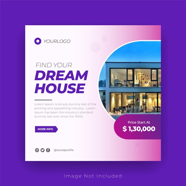 Vector real estate home for sale banner advertising template