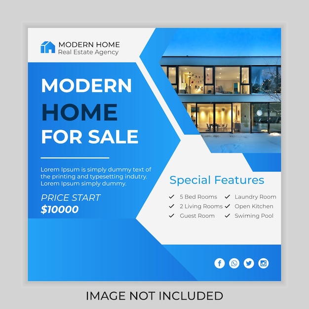 Vector real estate home sale banner or social media post premium vector