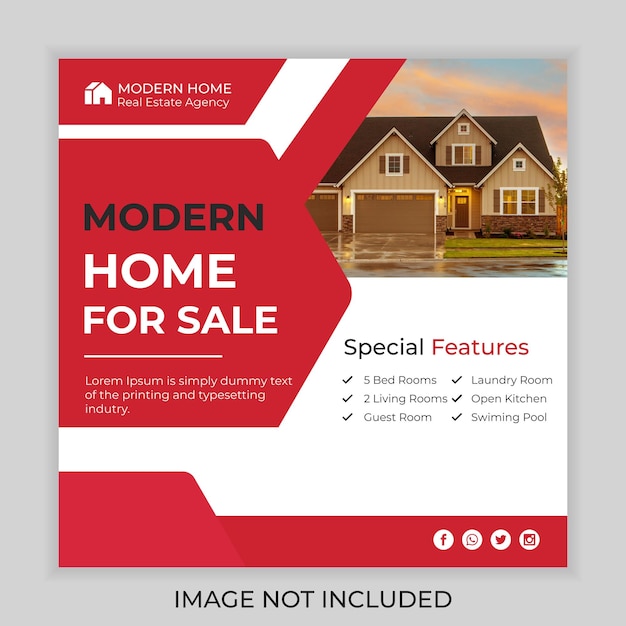 Real estate home sale banner or social media post Premium Vector