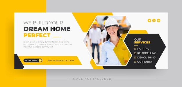 Real estate and home for sale Facebook cover web banner template design