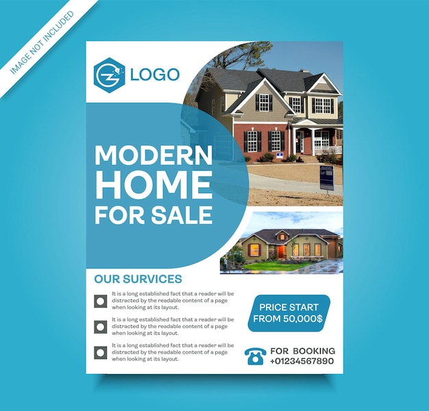 Vector real estate home sale flyer premium template