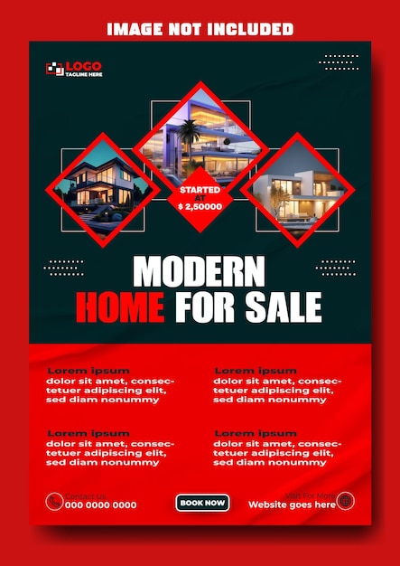 Real estate home sale flyer template design