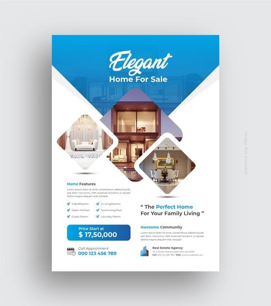 real estate or home sale flyer template design