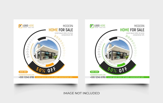 Real estate home for sale MInimal social media template Set