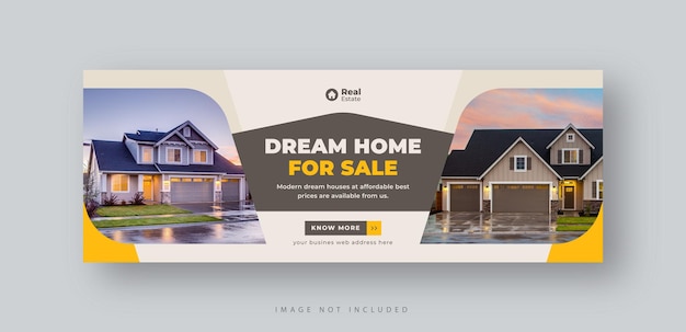 Вектор Продажа недвижимости дома в социальных сетях обложка веб-баннер