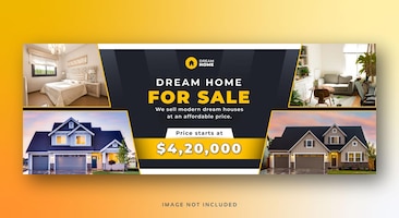 Real estate home sale social media cover web banner