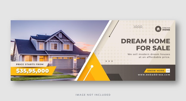 Vector real estate home sale social media cover web banner