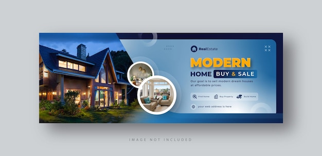 Real estate home sale social media cover web banner