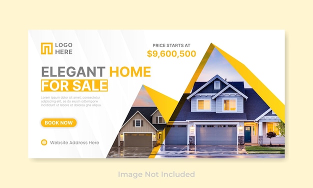 Vector real estate home sale social media cover web banner