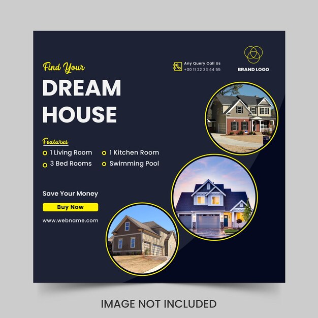 real estate home sale social media instagram post banner design premium vector template