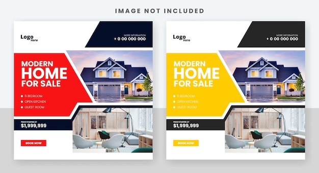 real estate home for sale social media post banner design