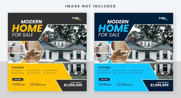 real estate home for sale social media post banner design