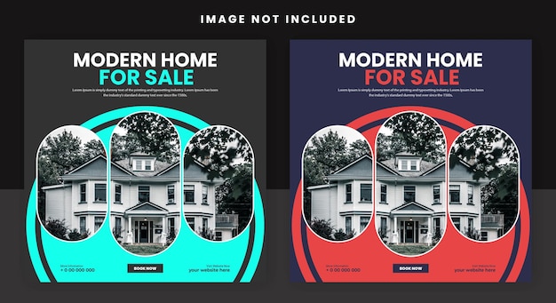 real estate home for sale social media post banner design