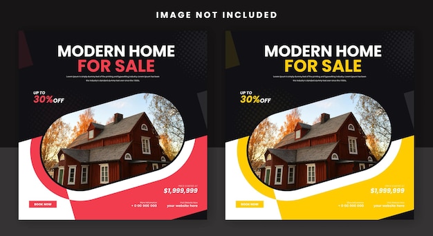 real estate home for sale social media post banner design