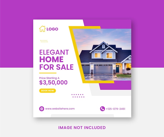 real estate home sale square social media banner template premium vector