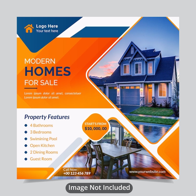 Real estate Home for sale template Premium Vector