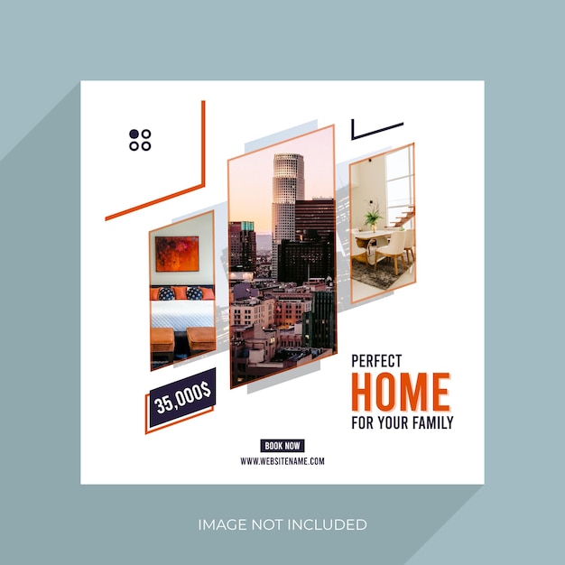 Vector real estate home social media post template design