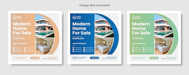 Real estate home social media post template