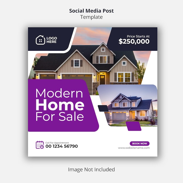 Real estate home social media or web banner template