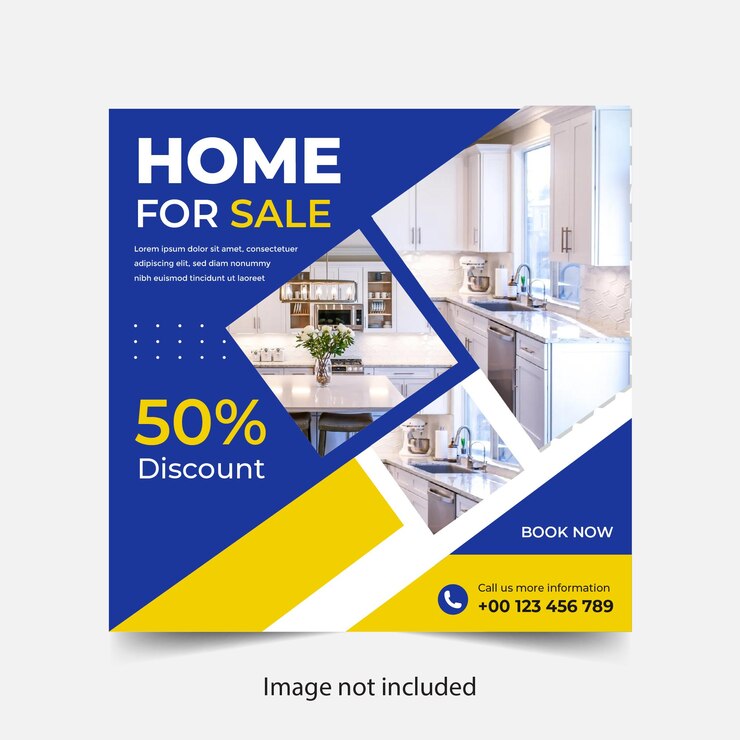 Real estate home square social media post promotion templates