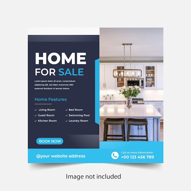 Real estate home square social media post promotion templates