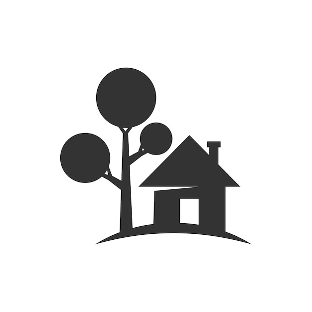 Real estate Home tree icon Illustration Brand company