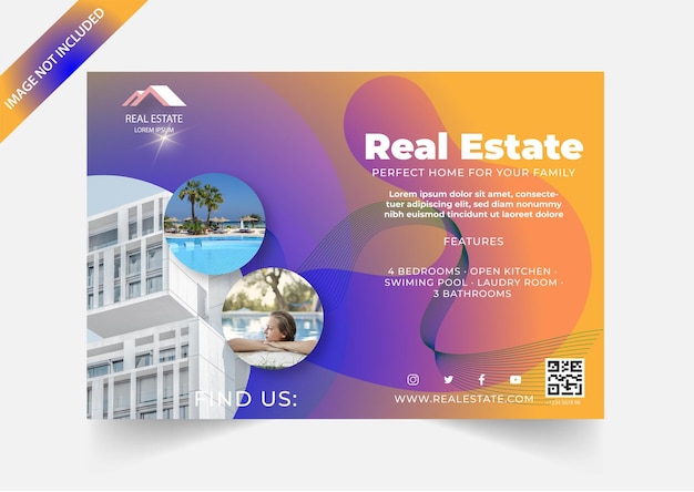 Real estate horizontal banner template