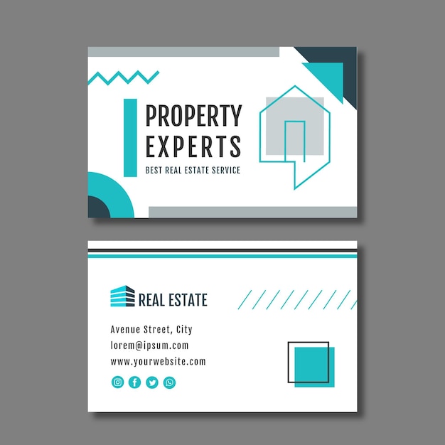 Vector real estate horizontal business card flyer template
