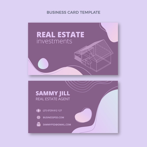 Vector real estate horizontal business card template