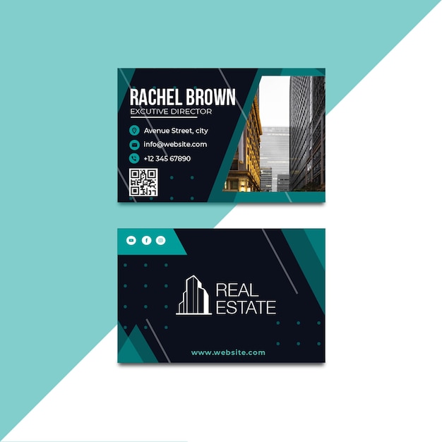 Vector real estate horizontal business card