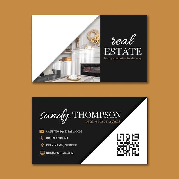 Vector real estate horizontal business card