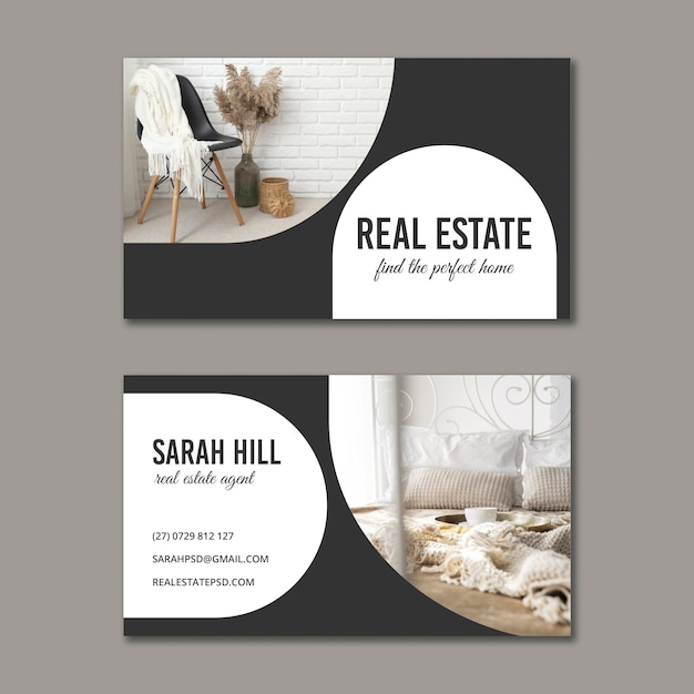 Real estate horizontal business card