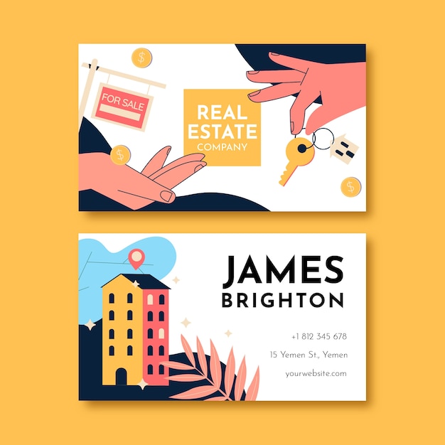 Vector real estate horizontal business card