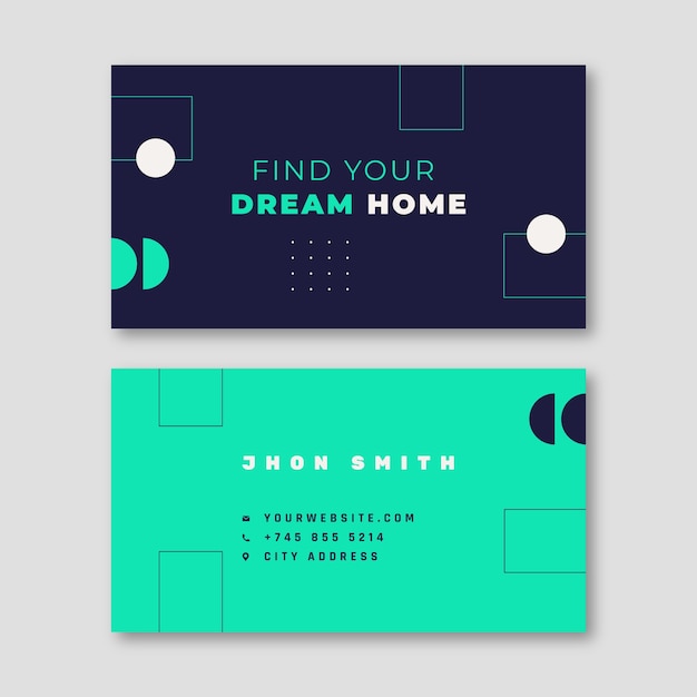 Real estate horizontal business card