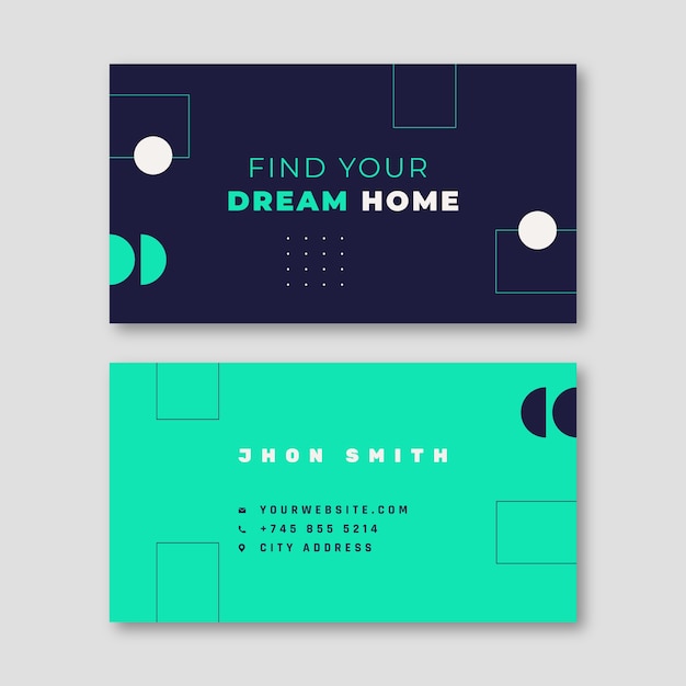 Vector real estate horizontal business card