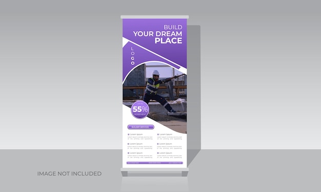 Real estate house apartment Construction roll up banner stand exhibition flyer template