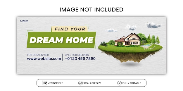 Real estate house facebook cover banner template