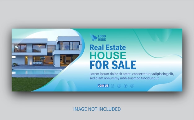 Real estate house Facebook cover design banner template Free