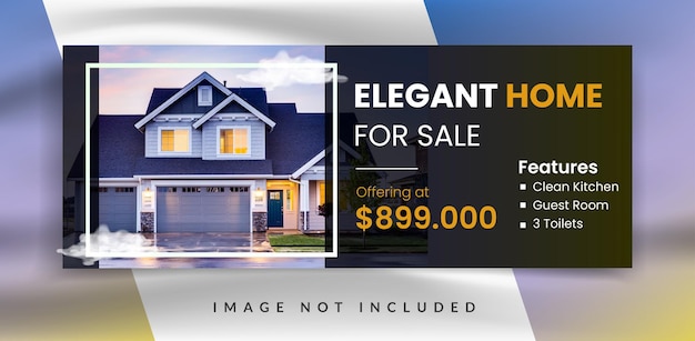 Vector real estate house facebook cover template