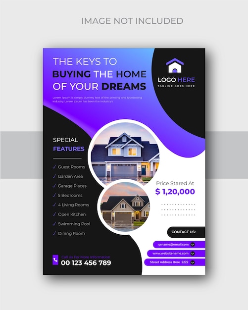 Real estate house flyer template House for sale promotion flyer templateHome sale poster leaflet