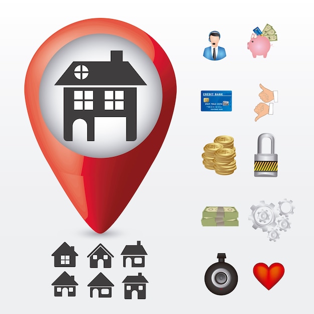 Vector real estate and house icons