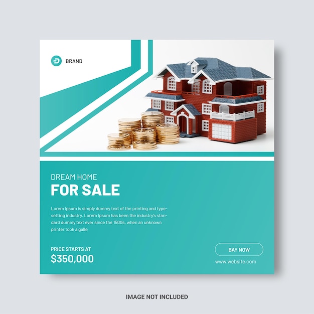 Vector real estate house instagram post or social media banner template