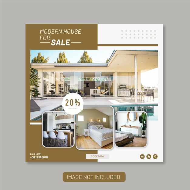 Real estate house  instagram post or square web banner