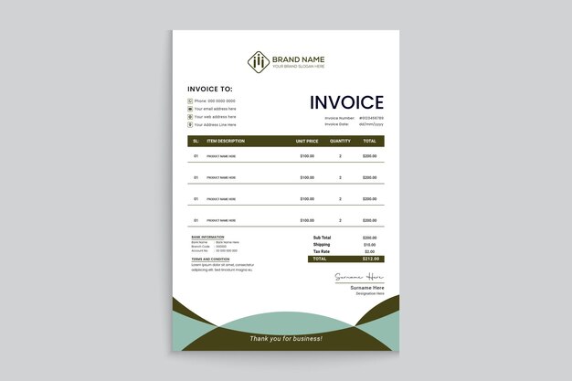 Real estate house invoice template design