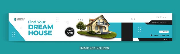 Real estate house linkedin banner template